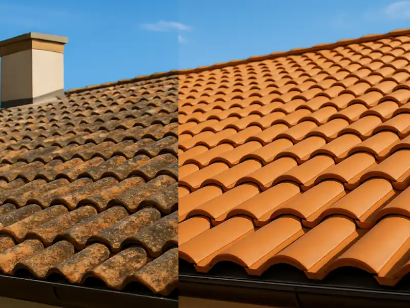 Nettoyage toiture avant après - Renovation Sud